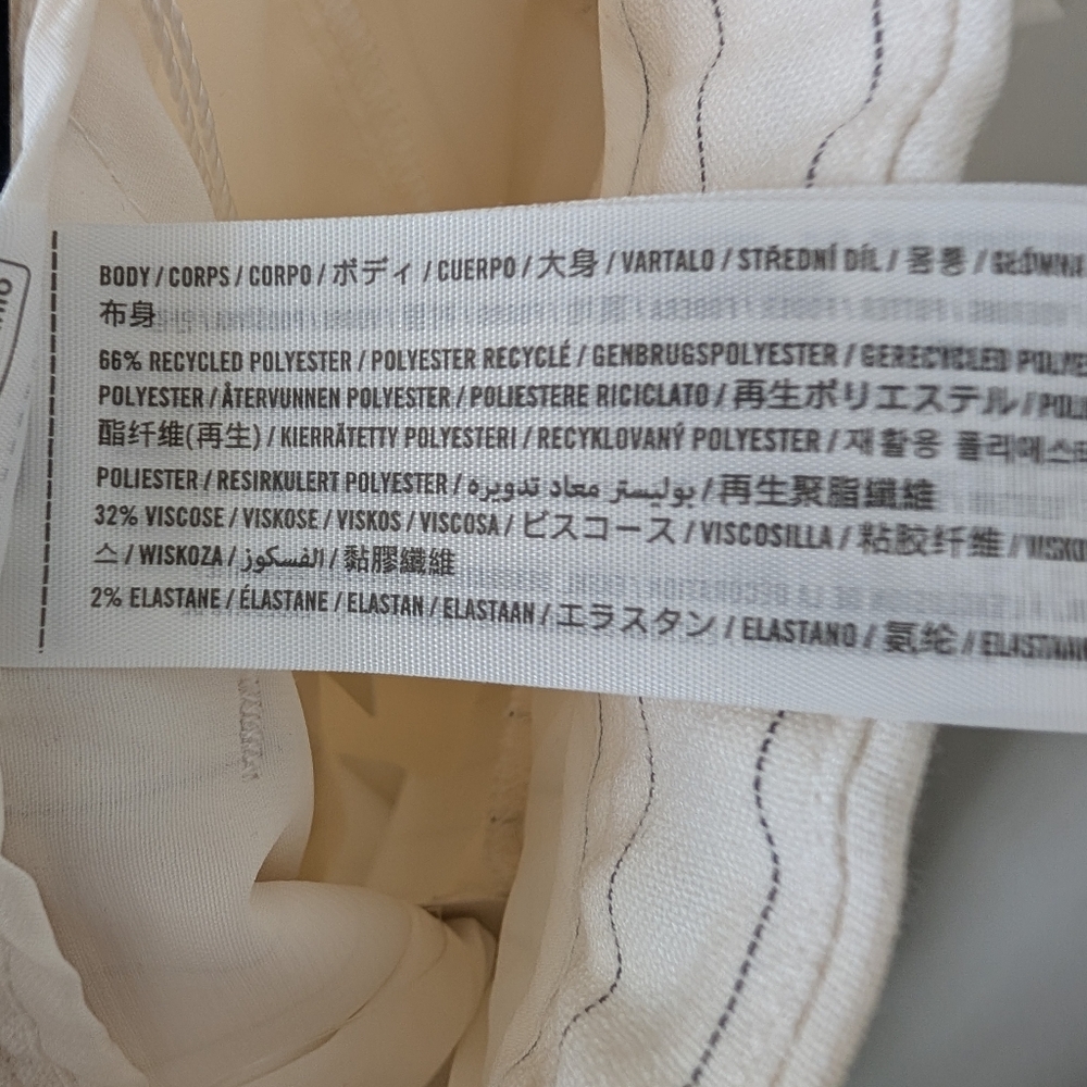 ABERCROMBIE & FITCH Curve Love Sloane Tailored Wide Leg Pant Cream Pinstripe 34S - Picture 10 of 17